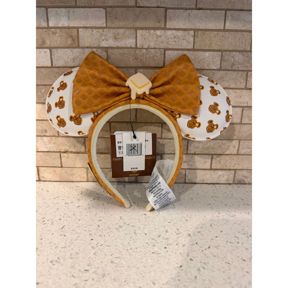 Rare Loungefly Disney Mickey Mouse Waffle Minnie Ears Headband Bow NWT